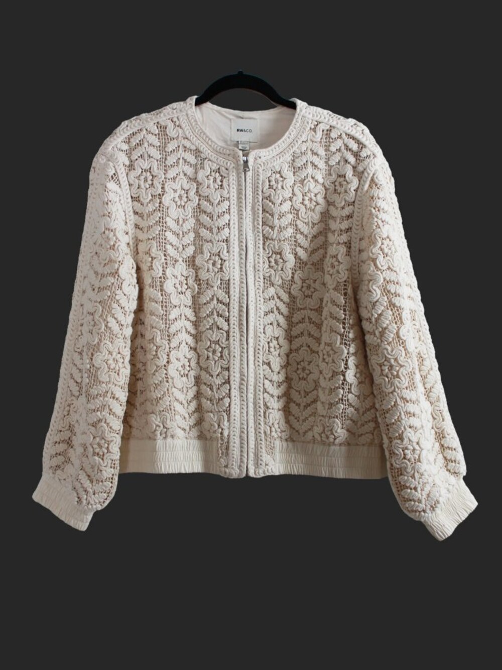 RW&CO. Crochet Oversize Bomber Jacket (S)